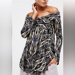 NWT Free People Arcadia Tribal Print Tunic Top Women's Size Small